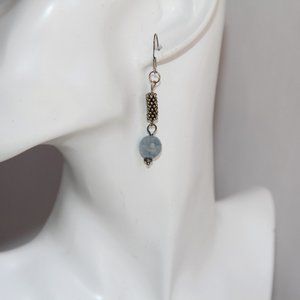 Sterling Silver Czech Faceted Blue Earrings
